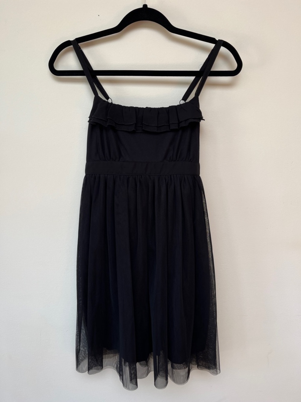 Black Ruffle Tulle Formal Dress